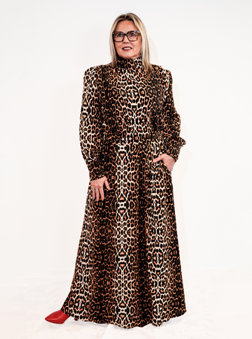 Co-ord Bowie blouse & Elle skirt - Leopard