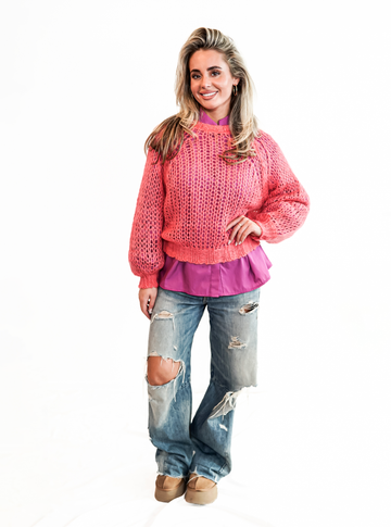 Khloe knitted sweater - Coral
