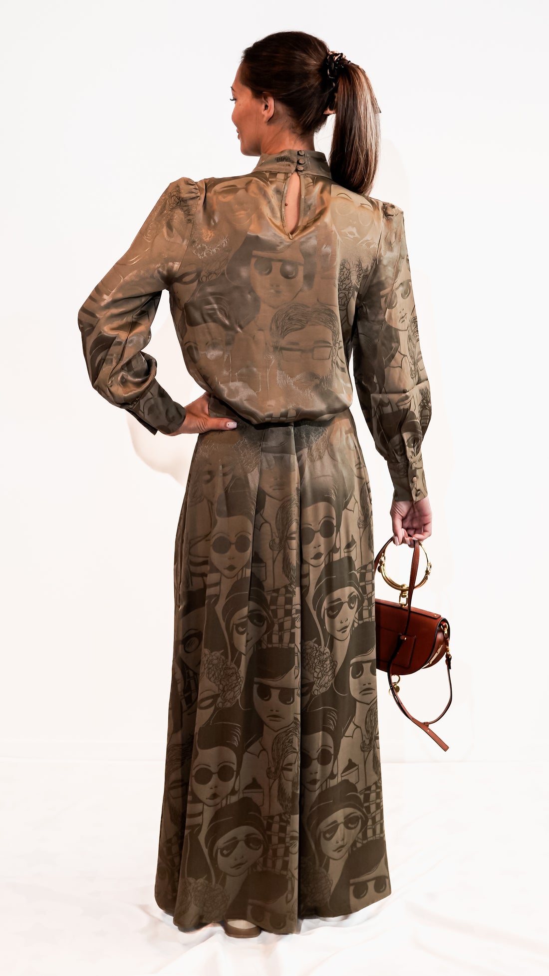 Co-ord Bowie blouse & Elle skirt - Olive