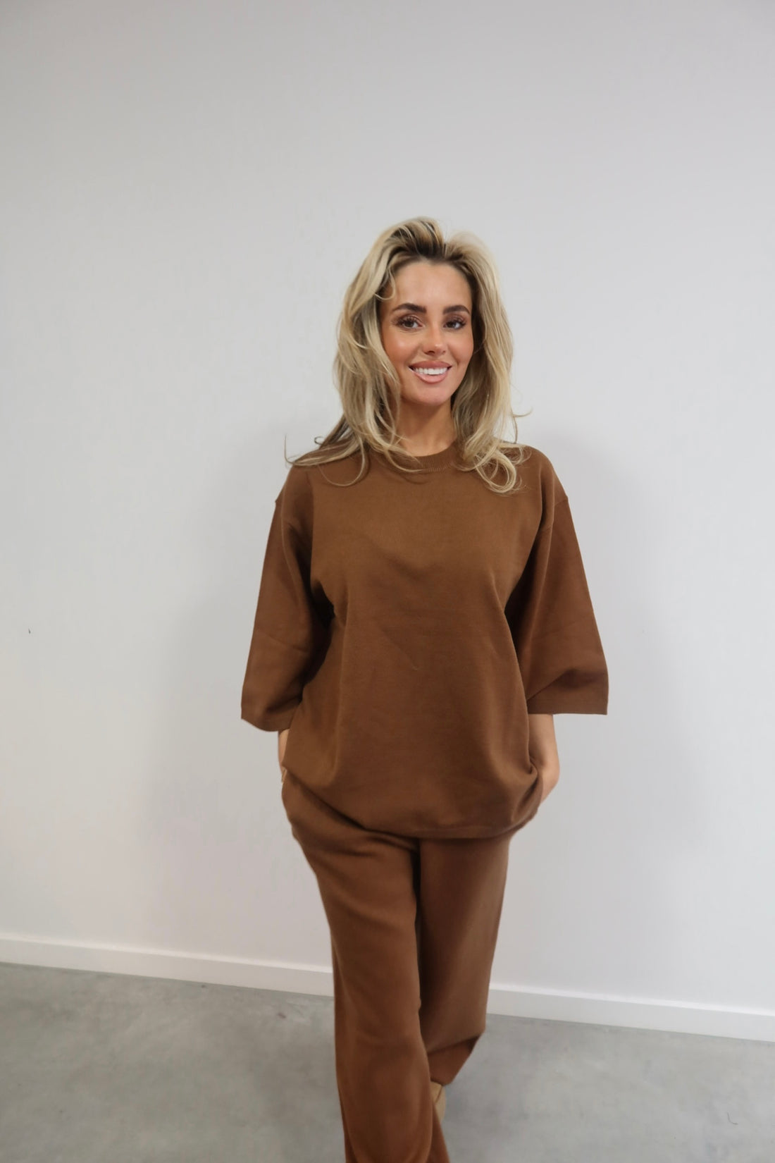 Co-ord Felice pants & Gigi top - Latte