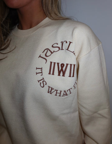 Gigi top logo - Ecru & Latte