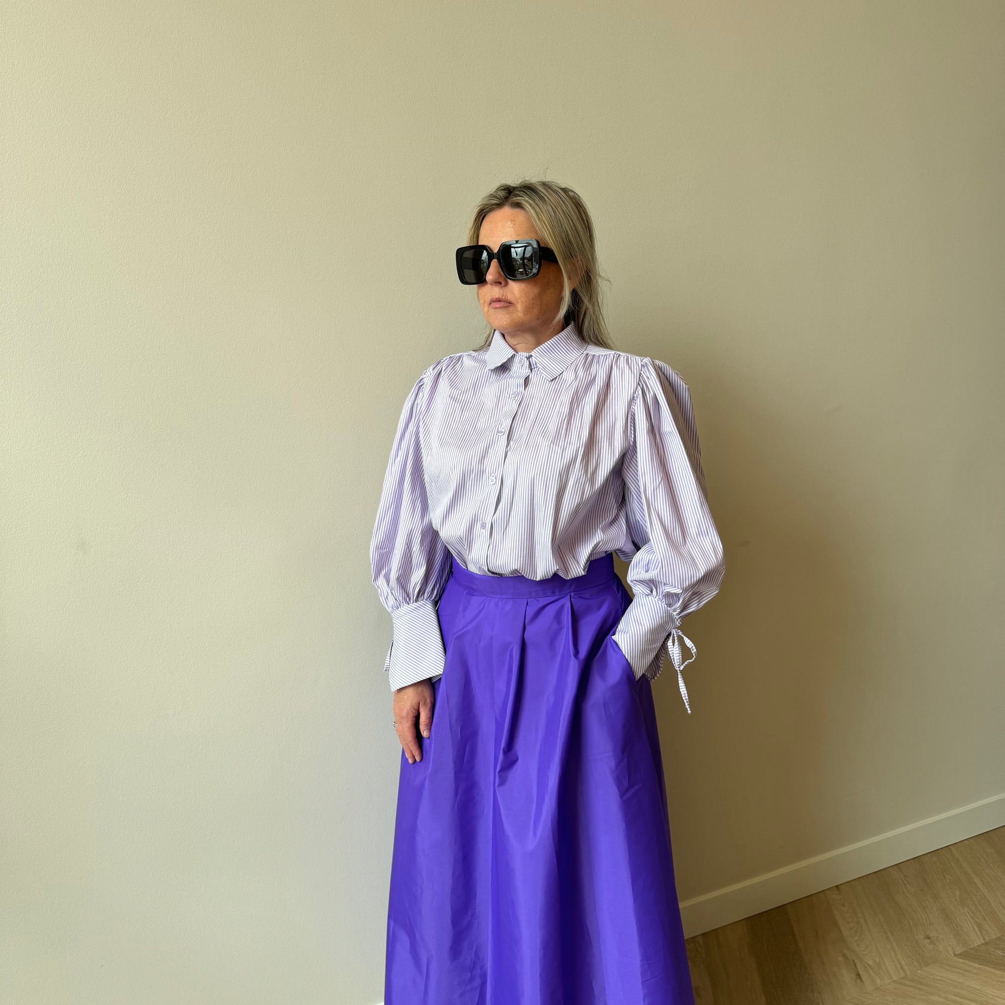 Brooke blouse - White & Purple