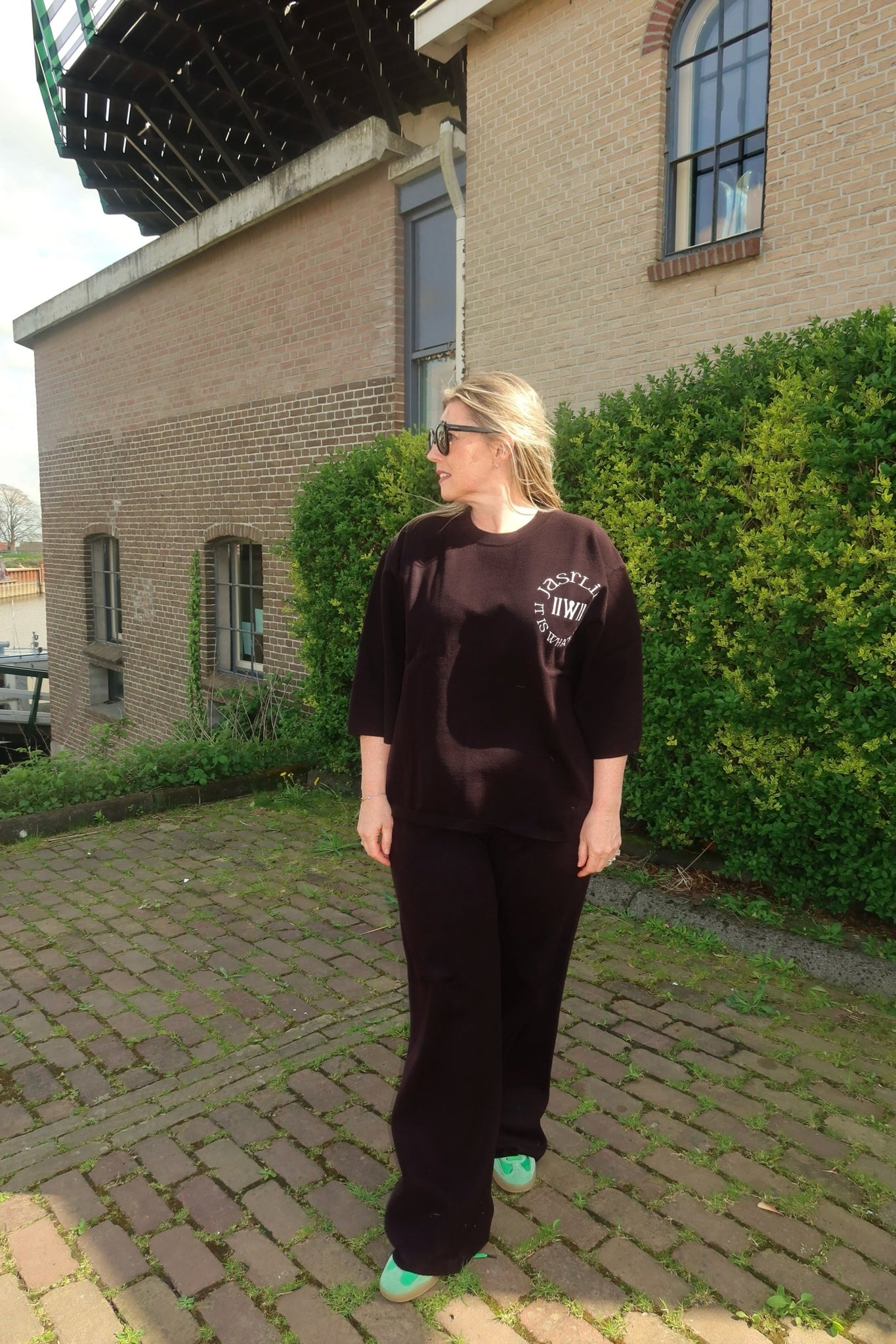 Co-ord Felice pants & Gigi top with logo - Black